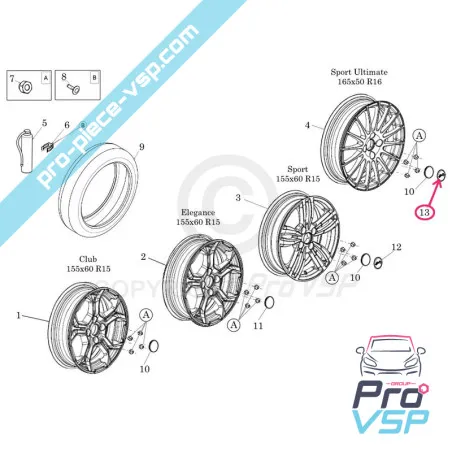 Wheel center adhesive