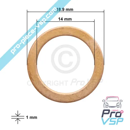 Joint cuivre d'injecteur lombardini focs et progress