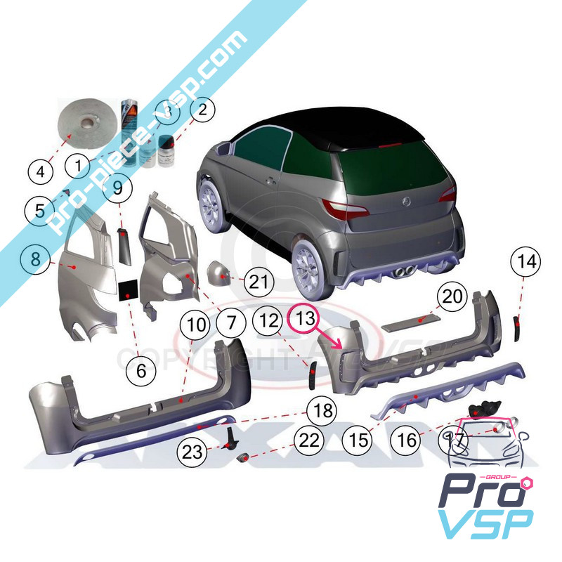 Original rear shock (black white)