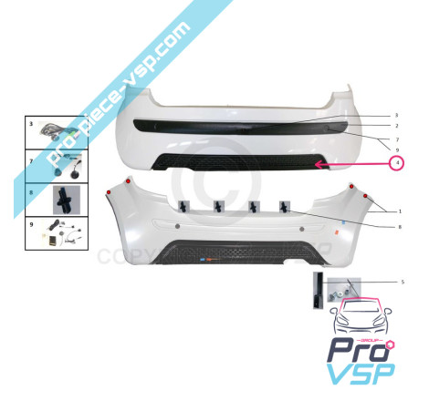 Rear bumper grill
