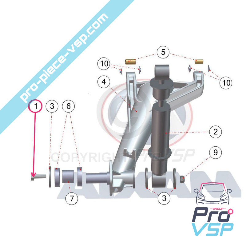 Rear arm screw