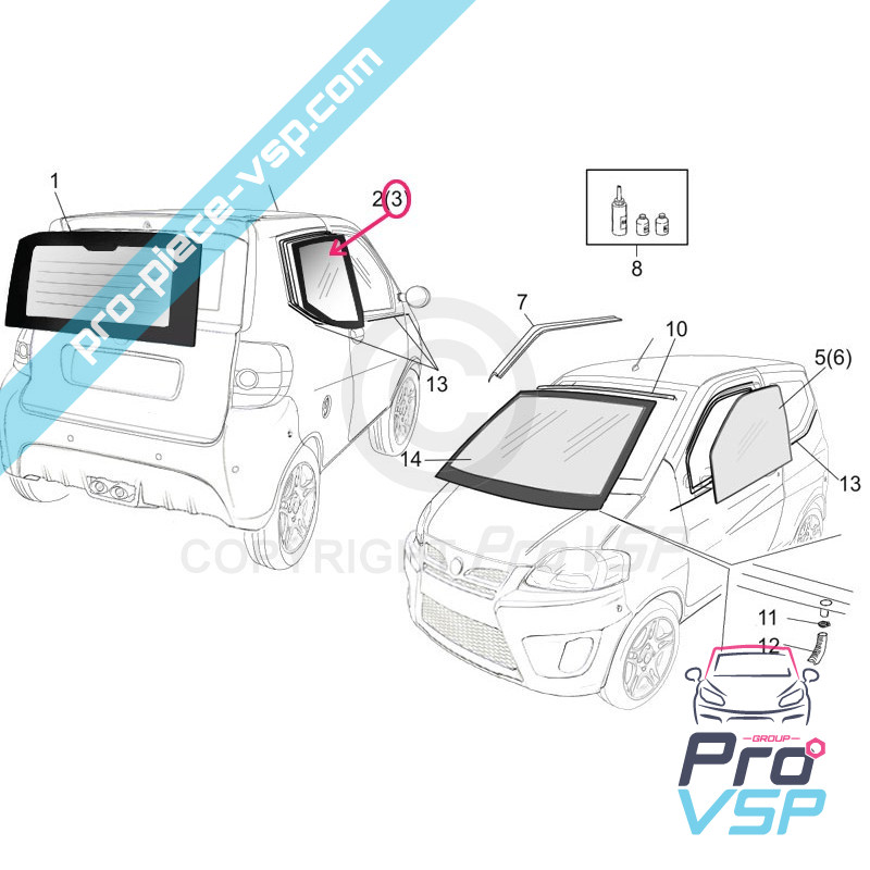 Farbloses linkes Handglas