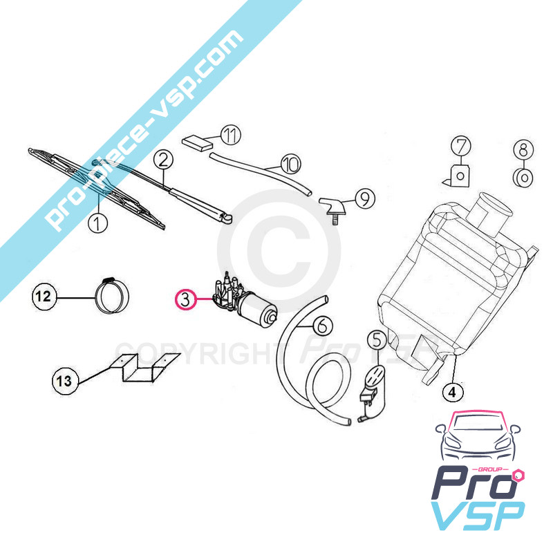 Front wiper motor