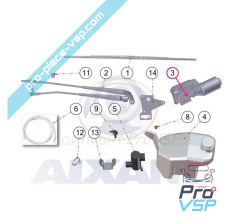 Front wiper motor