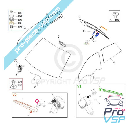 Rear wiper washer