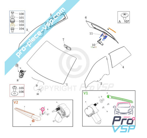Rear wiper spacer