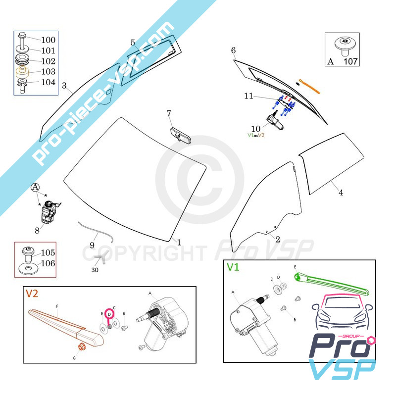 Rear wiper spacer