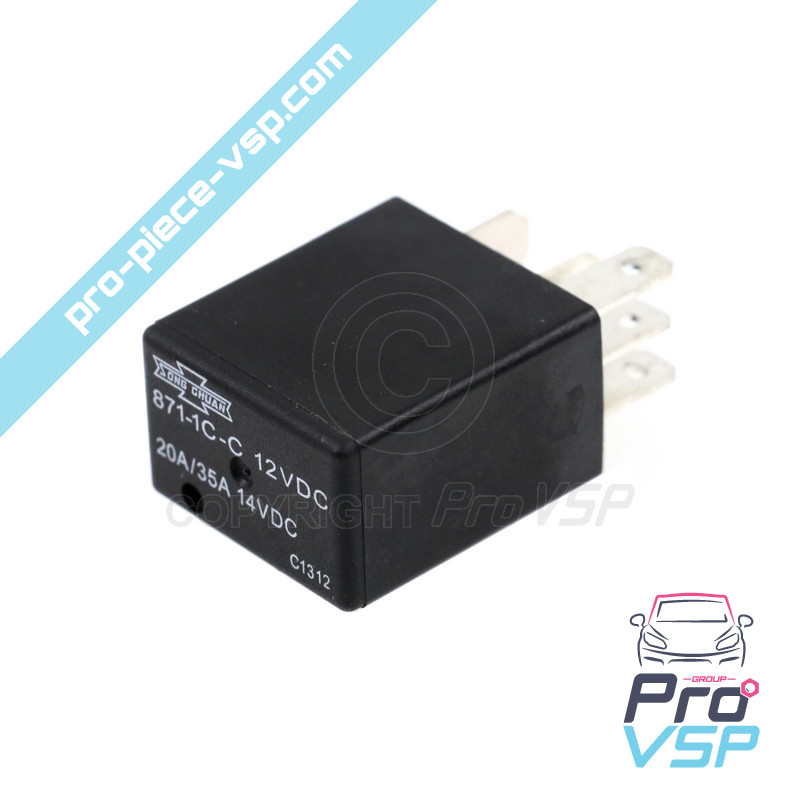 Relé preto de 5 pinos