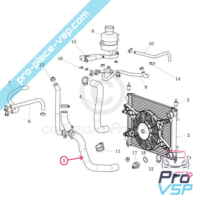 Lower radiator hose