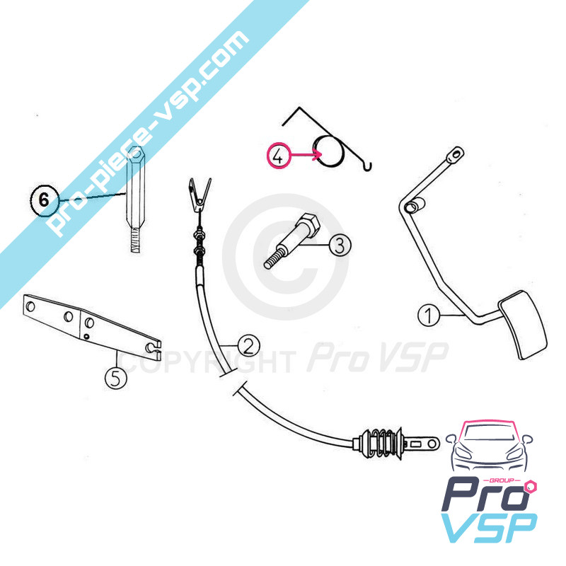Acelerador pedal de primavera