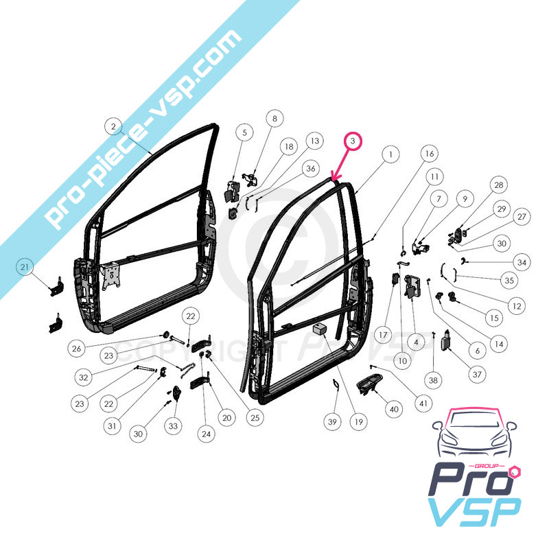 Door Glass Slider Gasket