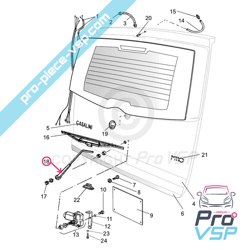Rear wiper arm