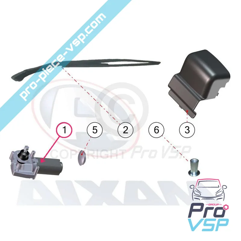 Motor de limpador traseiro Motor de limpador traseiro