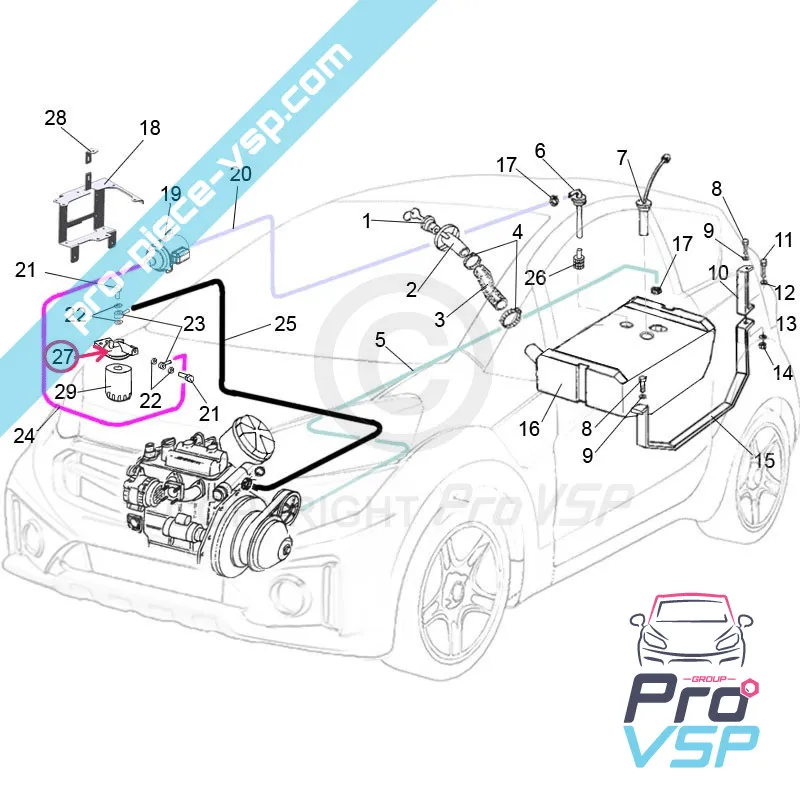 Gasoil filter holder