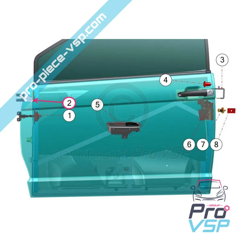 Bisagra de la puerta izquierda