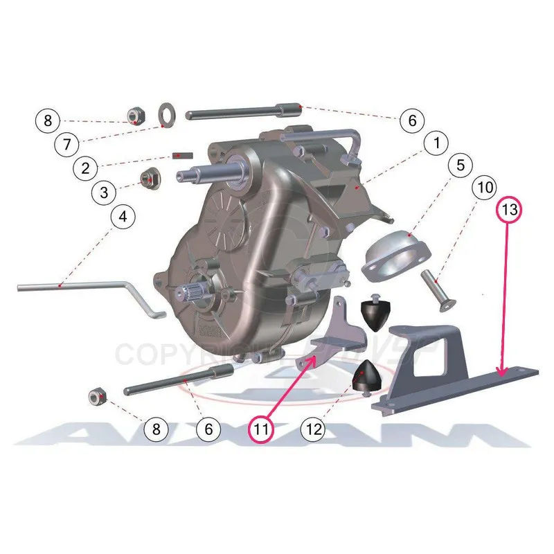 Support de butée moteur boîte
