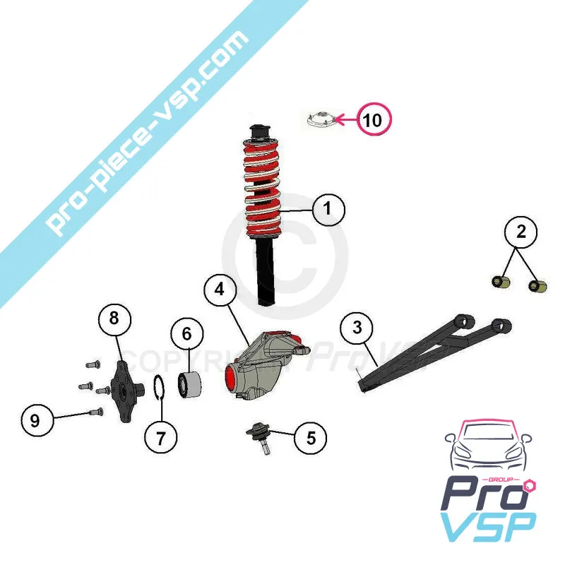 Front shock absorber head