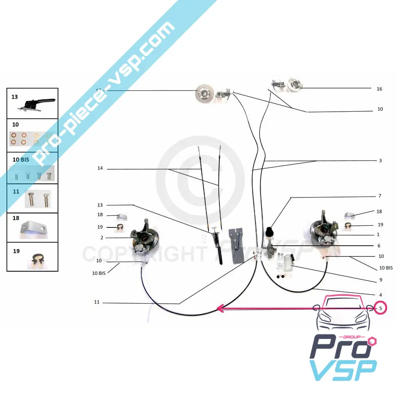 Front brake flexible right