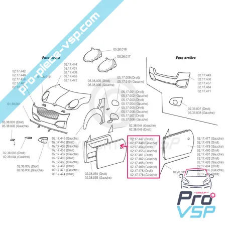 Outer door panel Original right (black)