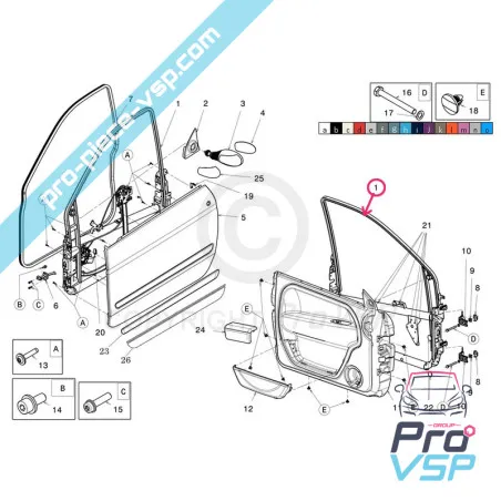 Cadre de porte gauche