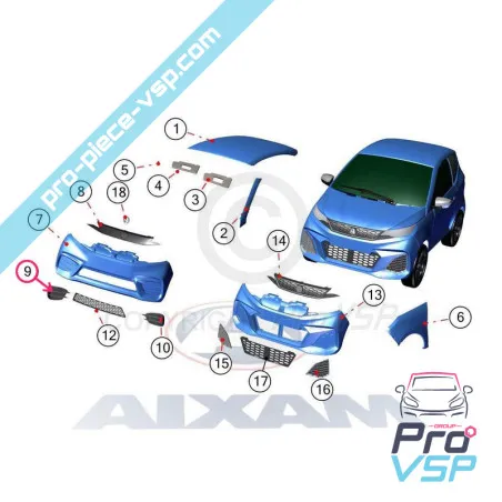 Richtiges Gitter der vorderen Stoßstange