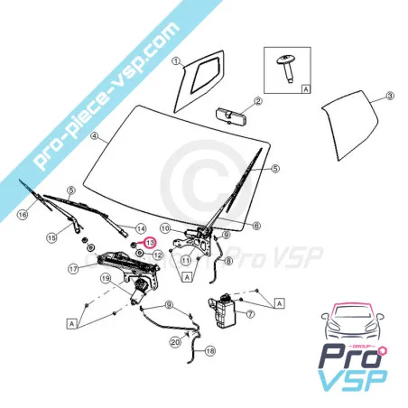 Wiper arm front left