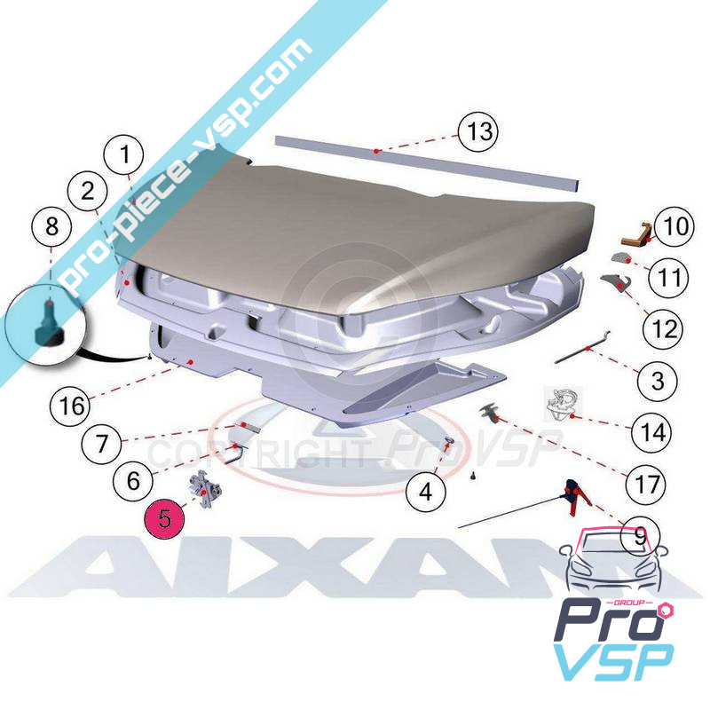 Hood Blocare pentru Aixam Minauto Mega