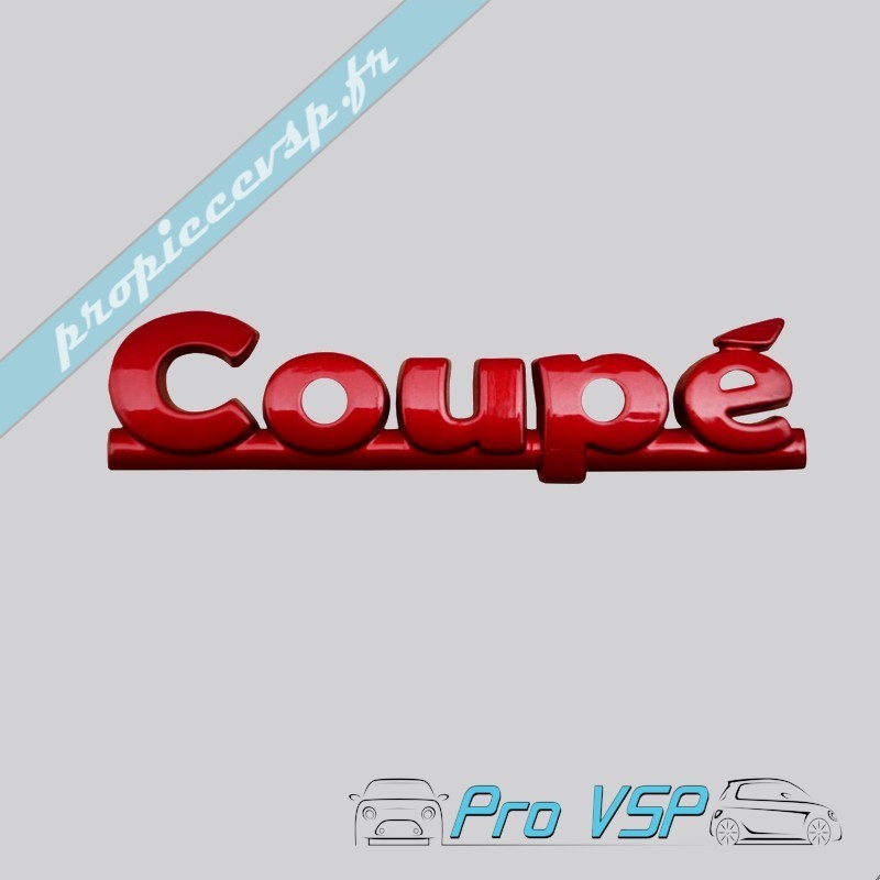 Logo rouge " coupé " pour Aixam Coupé Impulsion et Vision