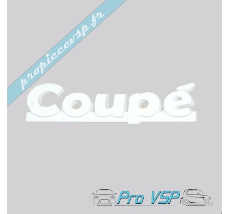 Logo blanc " coupé " pour Aixam Coupé Impulsion et Vision