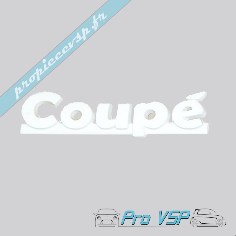 Logo blanc " coupé " pour Aixam Coupé Impulsion et Vision