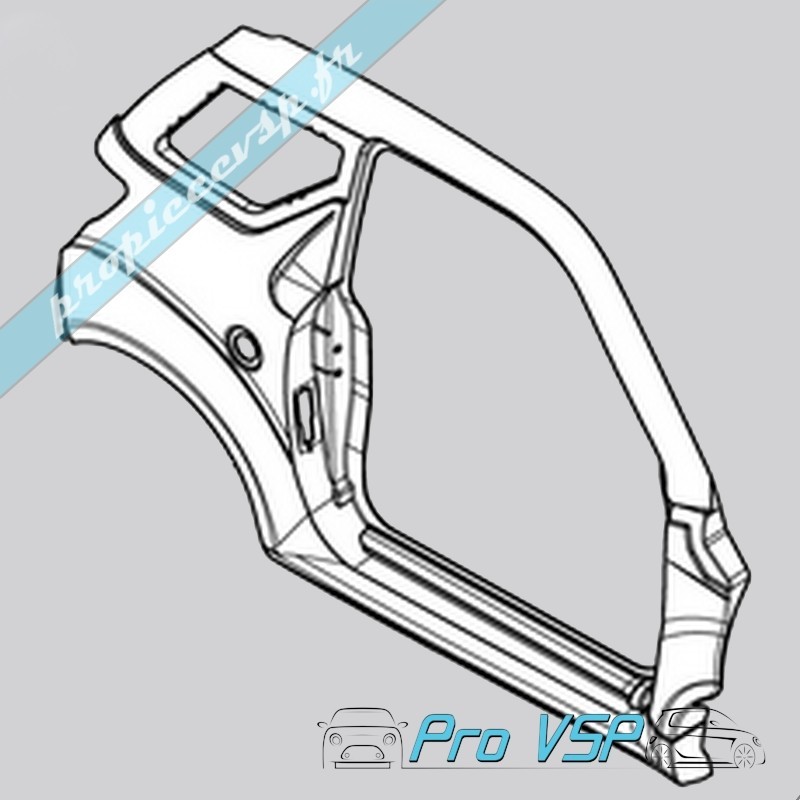 Latéral droit blanc pour Ligier JS50 phase 1