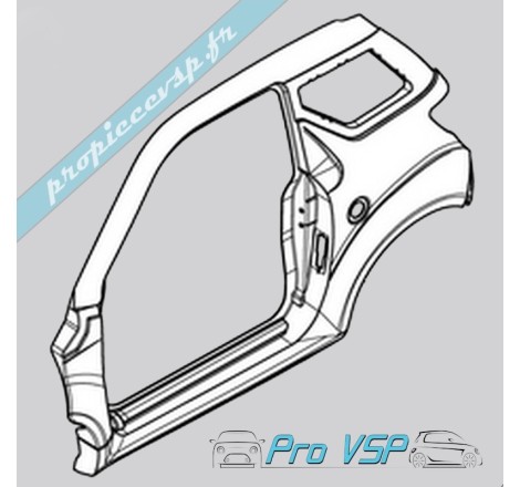 Branco esquerdo lateral para Ligier JS50 Fase 1