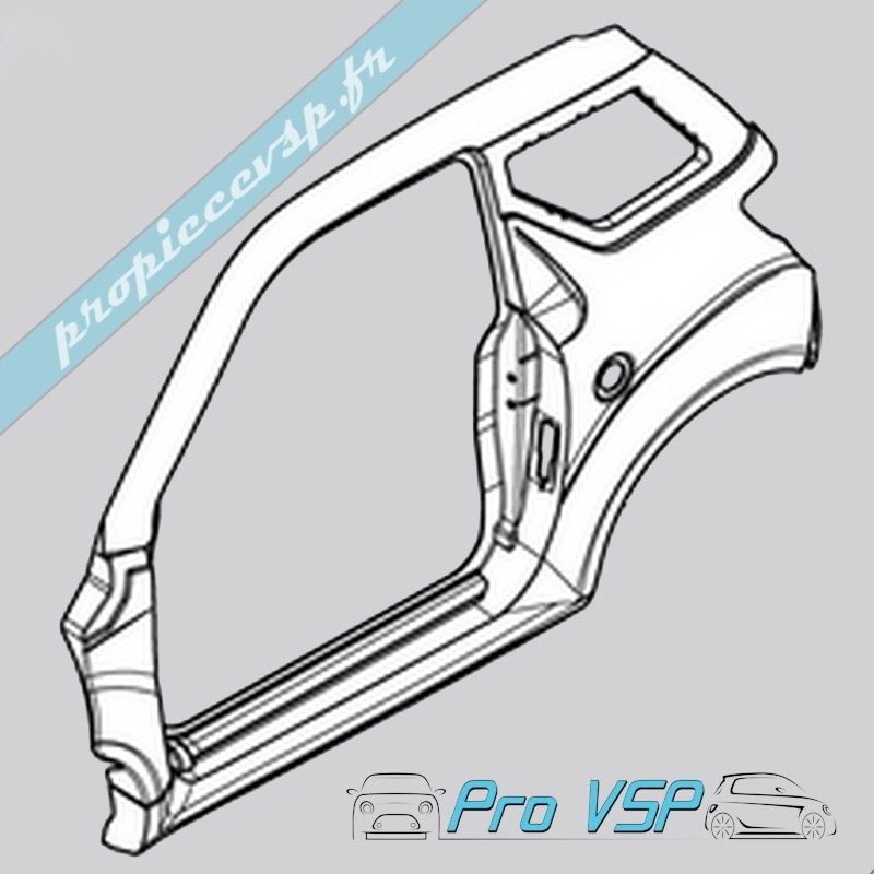 Latéral gauche blanc pour Ligier JS50 phase 1