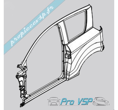 Branco esquerdo lateral para Microcar Mgo 1 e 2