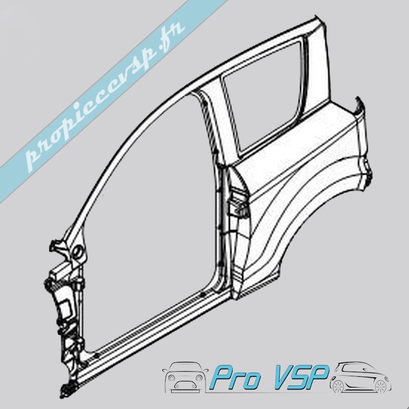 Branco esquerdo lateral para Microcar Mgo 1 e 2