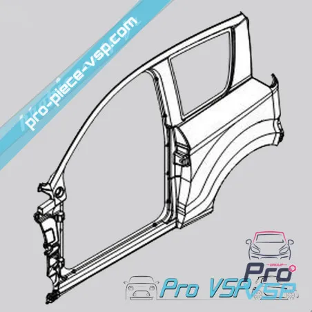 Latéral gauche blanc pour Microcar Mgo 1 et 2