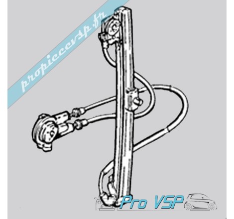 Lève vitre manuel gauche pour Microcar Virgo 1 , 2 et 3