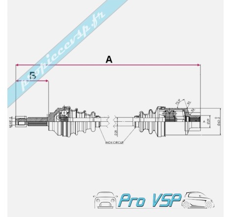 Cardan pour ligier 162 ambra et microcar virgo