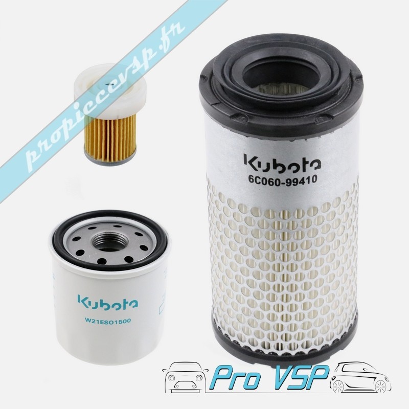 Kit 3 filtres origine pour Aixam Sensation et moteur Kubota Z602