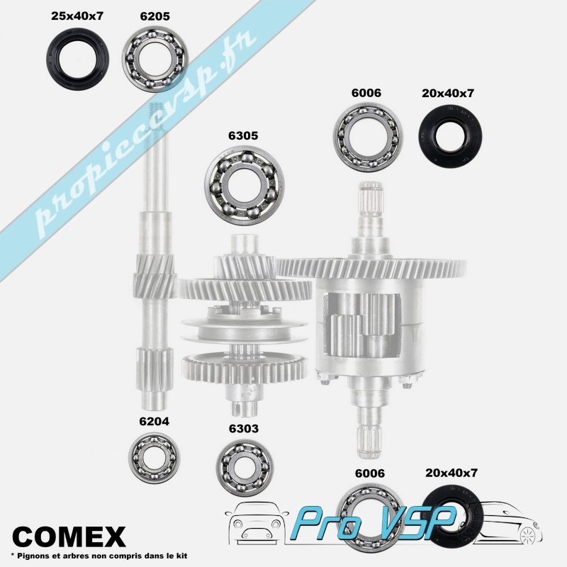 Kit de reparação de caixa Comex