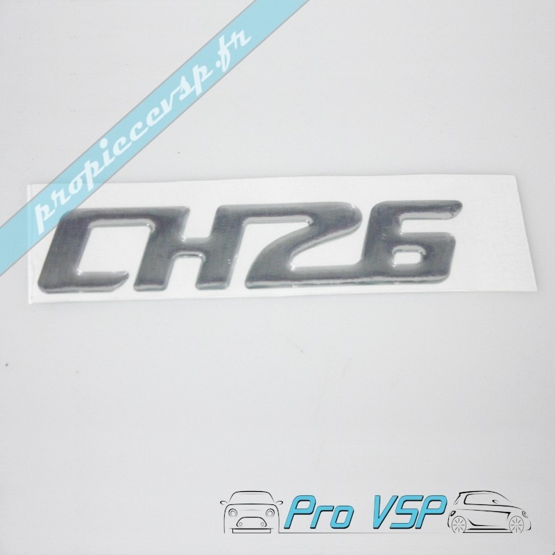 Logo adhésif CH26 chromé pour Chatenet CH26