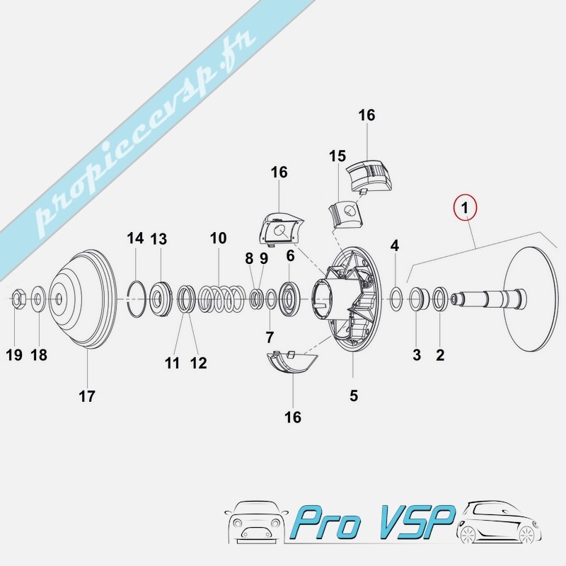 Fast motorvariatorfläns