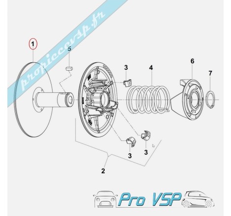 Douille conique de variateur moteur Aixam / Grecav