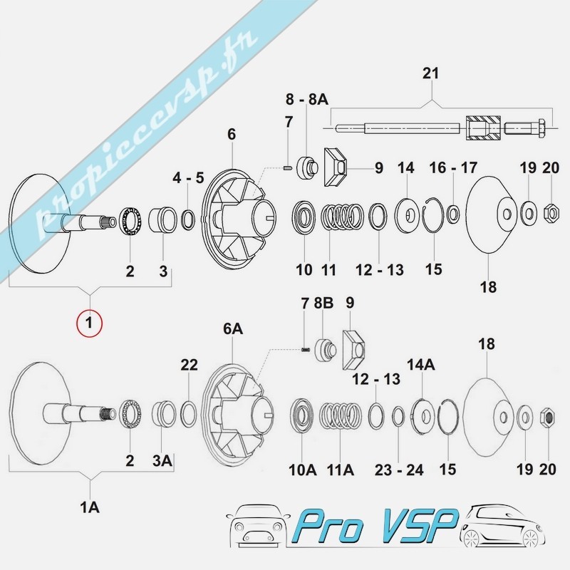 Flaconul fix al variatorului motor