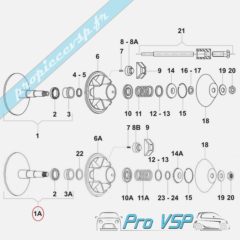 Flaconul fix al variatorului motor