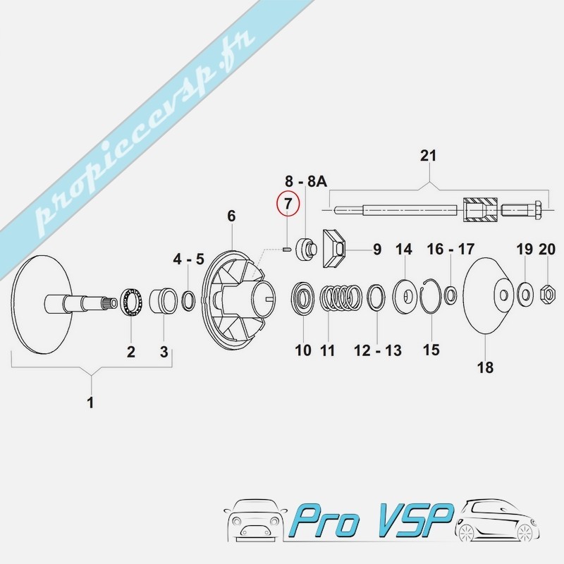 Engine variator mass spring