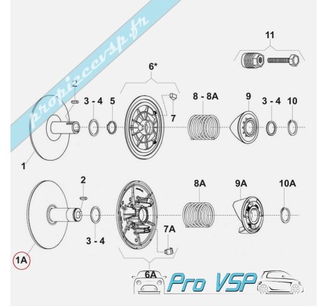 Flasque fixe de variateur de boîte pour Ligier Nova Be-up Be-two Xtoo 1 2 Max