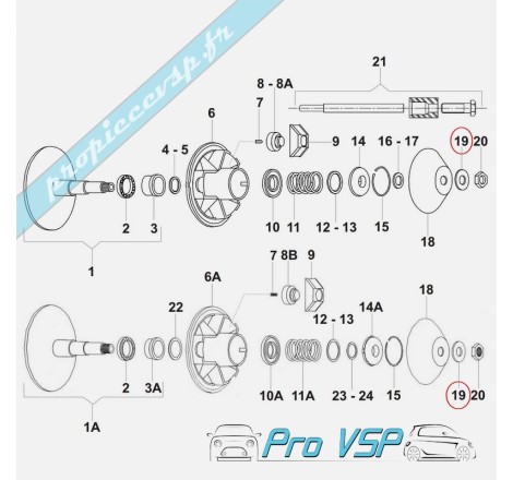 Rondelle de fixation de bol de variateur moteur