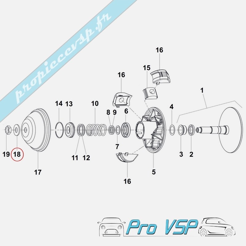 Engine variator bolt fastener