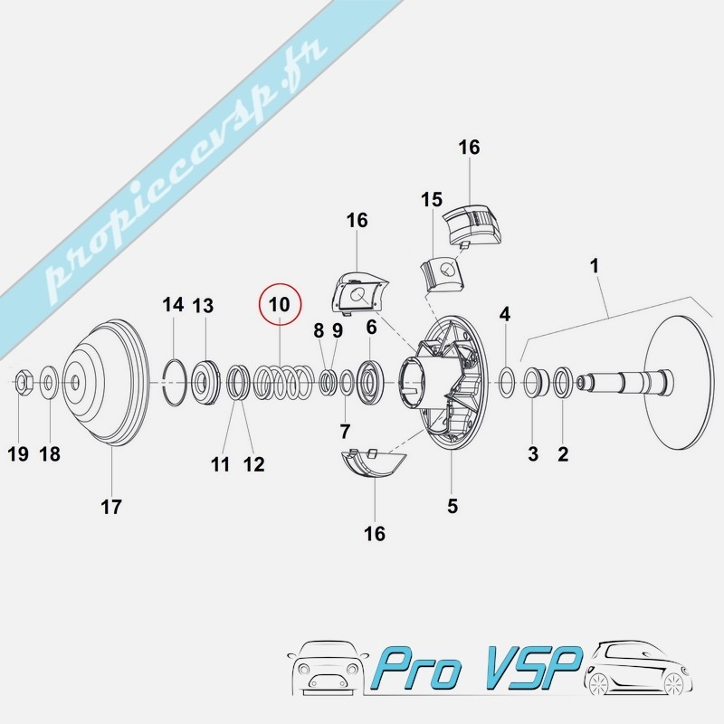 Engine variator spring